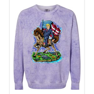 Trump To The Rescue 2024 4547 President Trump Colorblast Crewneck Sweatshirt