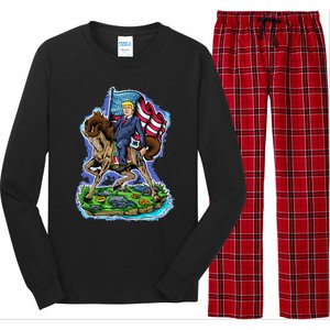 Trump To The Rescue 2024 4547 President Trump Long Sleeve Pajama Set