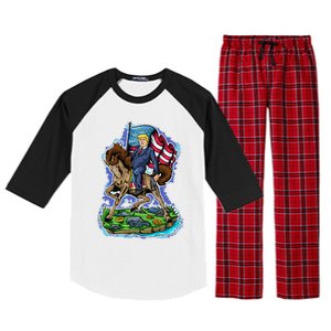 Trump To The Rescue 2024 4547 President Trump Raglan Sleeve Pajama Set