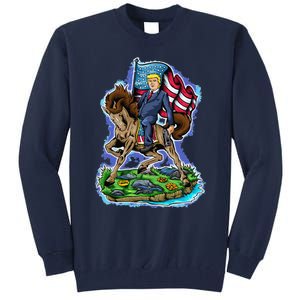 Trump To The Rescue 2024 4547 President Trump Tall Sweatshirt