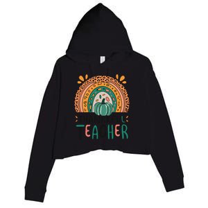 Thankful Teacher Crop Fleece Hoodie