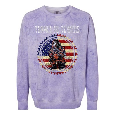 Tunnel To Towers America Flag Inserts Colorblast Crewneck Sweatshirt