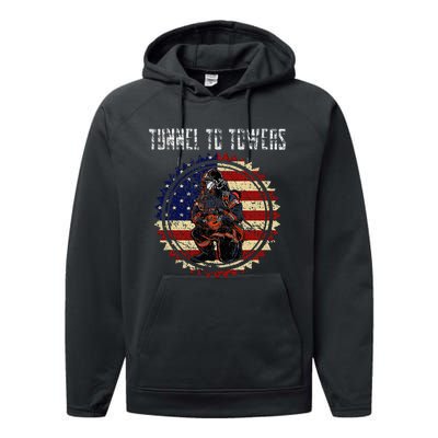 Tunnel To Towers America Flag Inserts Performance Fleece Hoodie