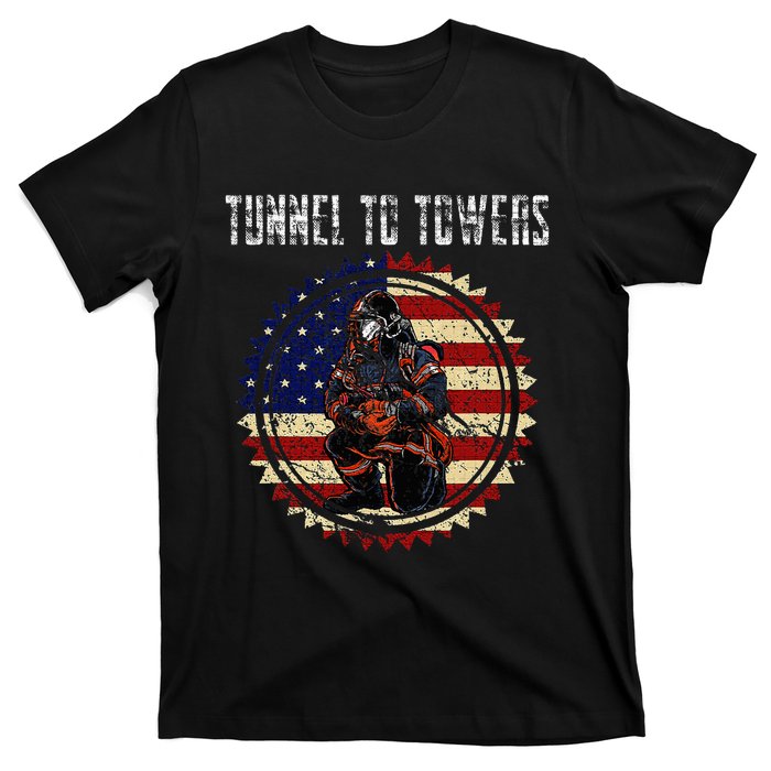 Tunnel To Towers America Flag Inserts T-Shirt