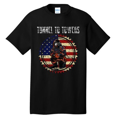 Tunnel To Towers America Flag Inserts Tall T-Shirt