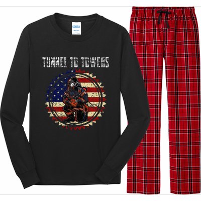 Tunnel To Towers America Flag Inserts Long Sleeve Pajama Set