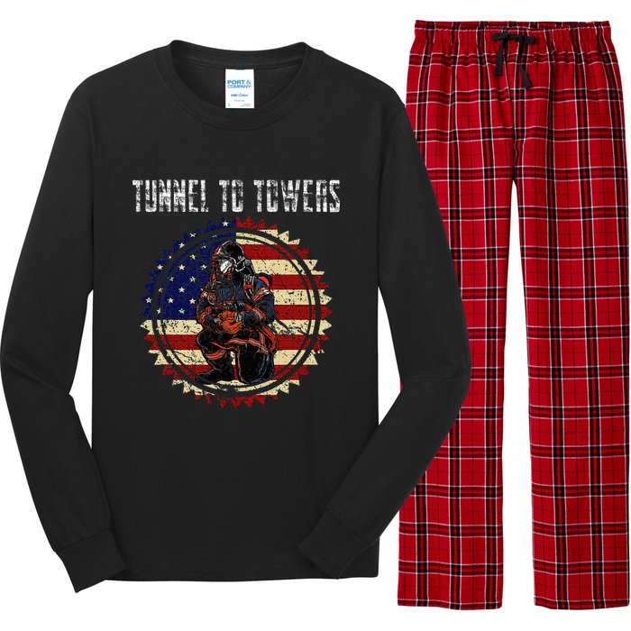 Tunnel To Towers America Flag Inserts Long Sleeve Pajama Set