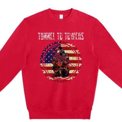 Tunnel To Towers America Flag Inserts Premium Crewneck Sweatshirt