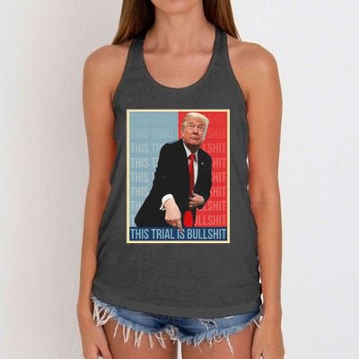 Trump This Trial Is Bullshit Women's Knotted Racerback Tank