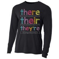 There Their Theyre English Grammar Teacher Funny Humor Cooling Performance Long Sleeve Crew