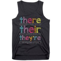 There Their Theyre English Grammar Teacher Funny Humor Tank Top