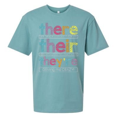 There Their Theyre English Grammar Teacher Funny Humor Sueded Cloud Jersey T-Shirt