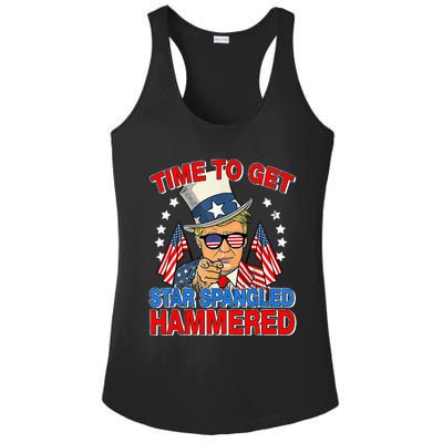 Trump Time To Get Star Spangled Hammered Ladies PosiCharge Competitor Racerback Tank