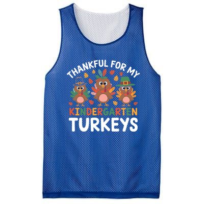 Thanksgiving Teacher Thankful For My Kindergarten Turkeys Gift Mesh Reversible Basketball Jersey Tank