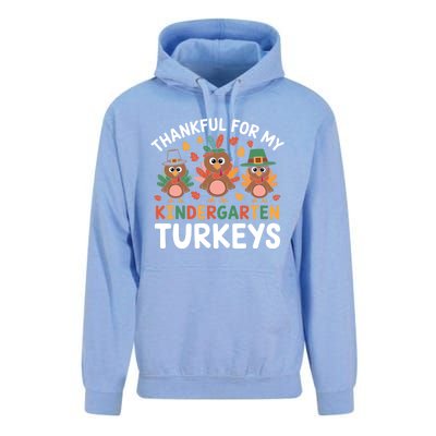 Thanksgiving Teacher Thankful For My Kindergarten Turkeys Gift Unisex Surf Hoodie