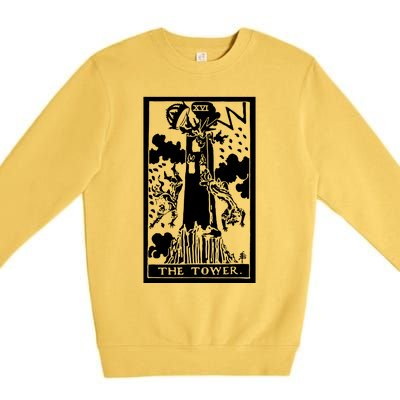 The T0wer Tarot Card Xvi Premium Crewneck Sweatshirt