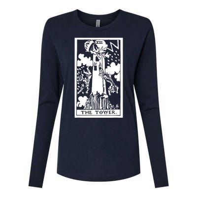 The T0wer Tarot Card Xvi Womens Cotton Relaxed Long Sleeve T-Shirt