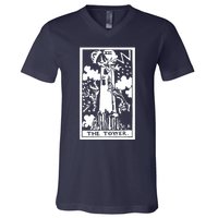 The T0wer Tarot Card Xvi V-Neck T-Shirt