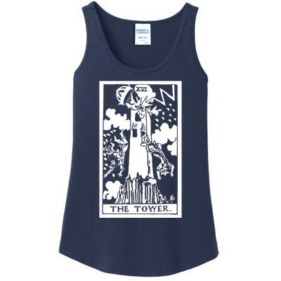 The T0wer Tarot Card Xvi Ladies Essential Tank