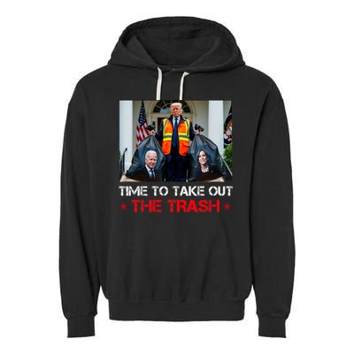 Time To Take Out The Trash Trump Garbage Man Garment-Dyed Fleece Hoodie