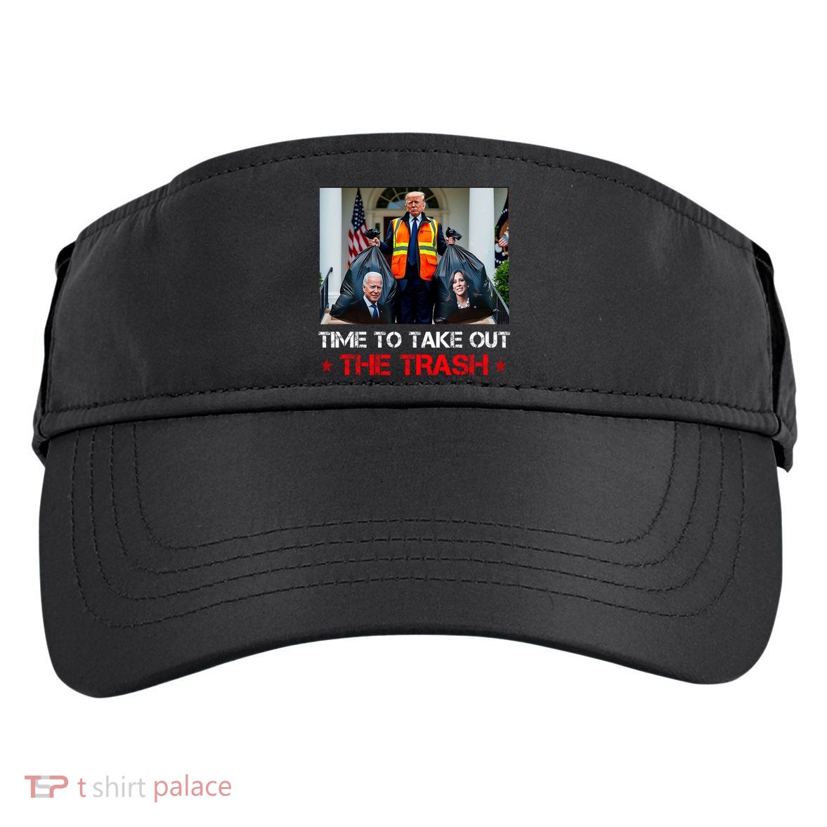 Time To Take Out The Trash Trump Garbage Man Adult Drive Performance Visor
