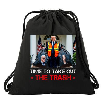 Time To Take Out The Trash Trump Garbage Man Drawstring Bag