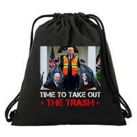 Time To Take Out The Trash Trump Garbage Man Drawstring Bag