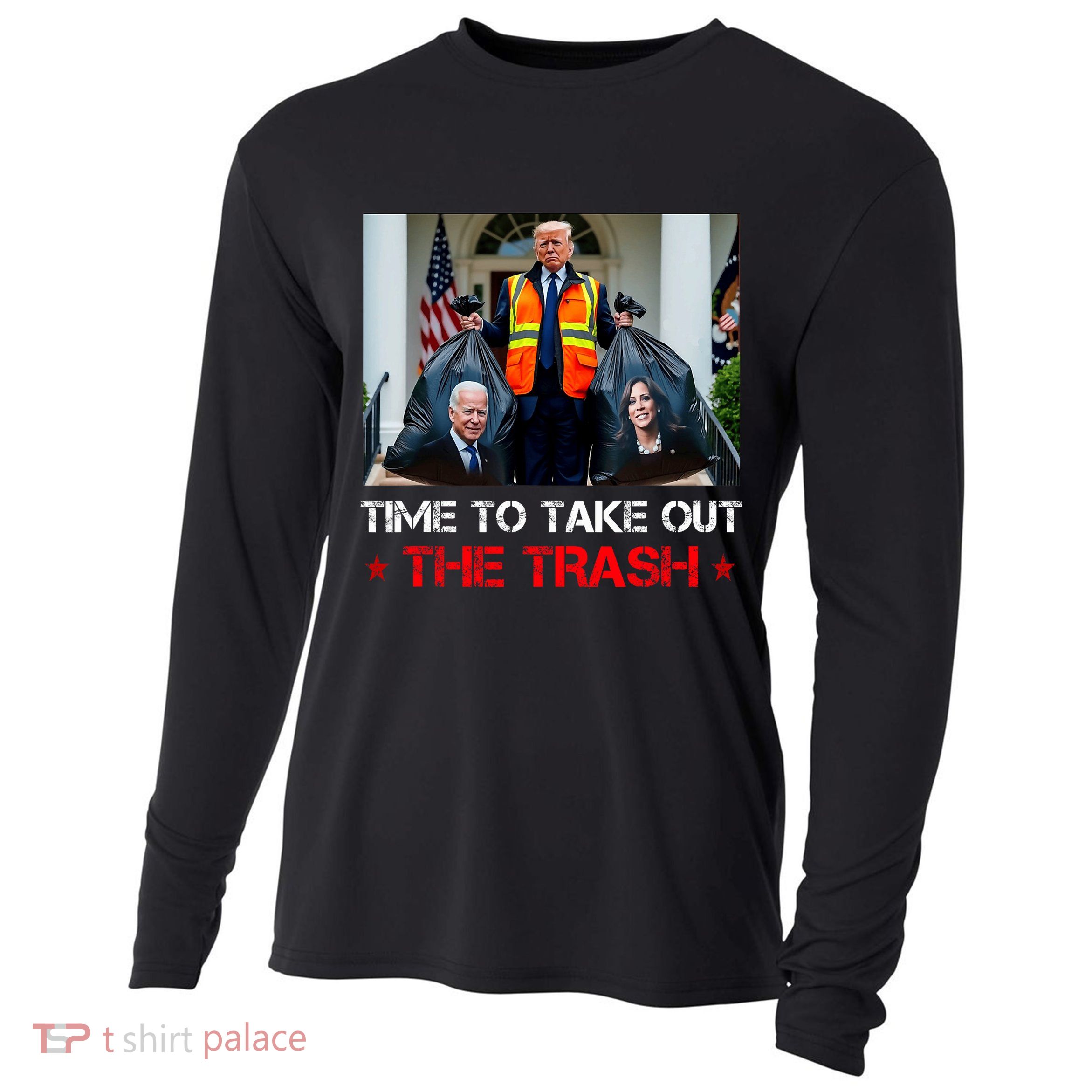 Time To Take Out The Trash Trump Garbage Man Cooling Performance Long Sleeve Crew