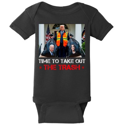 Time To Take Out The Trash Trump Garbage Man Baby Bodysuit