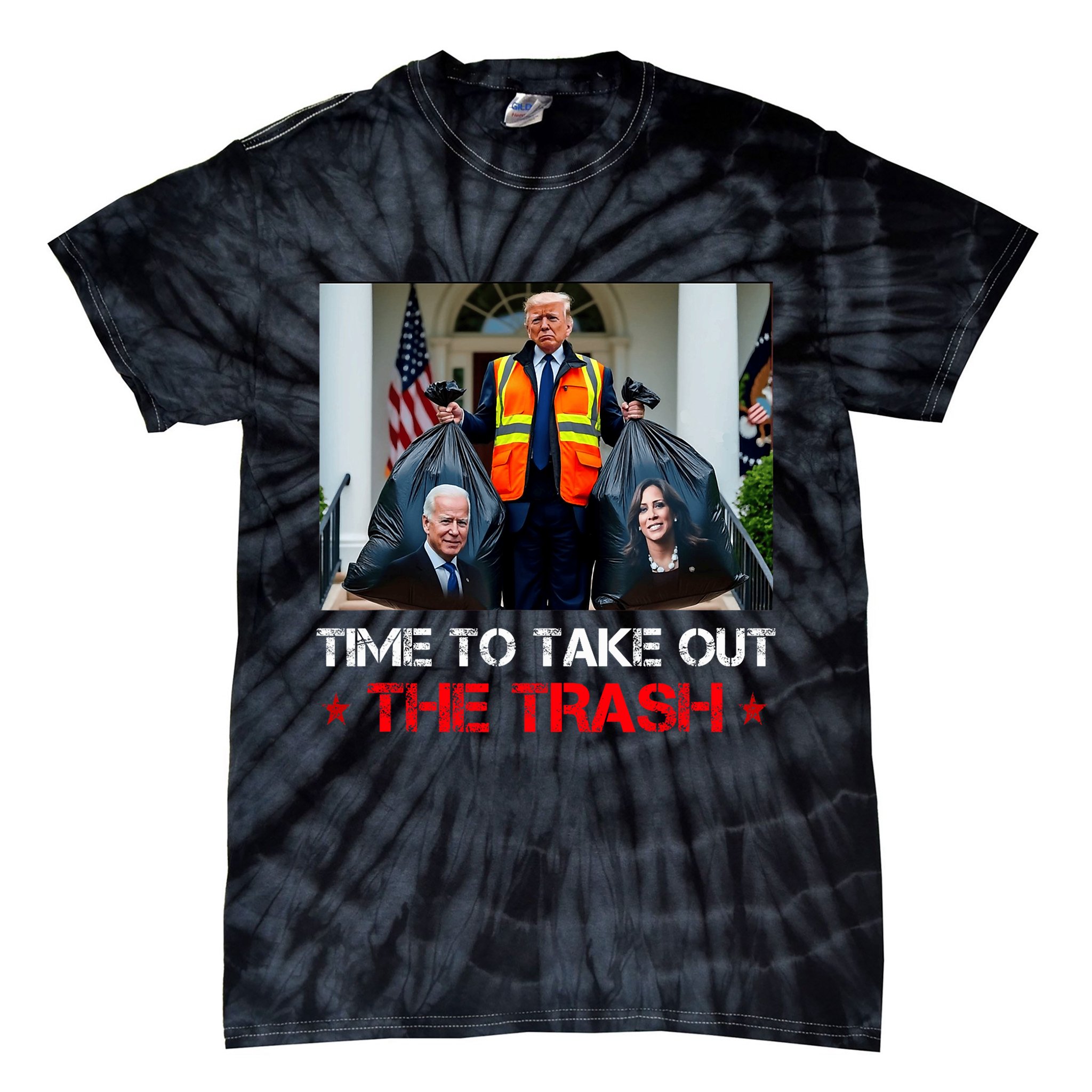 Time To Take Out The Trash Trump Garbage Man Tie-Dye T-Shirt
