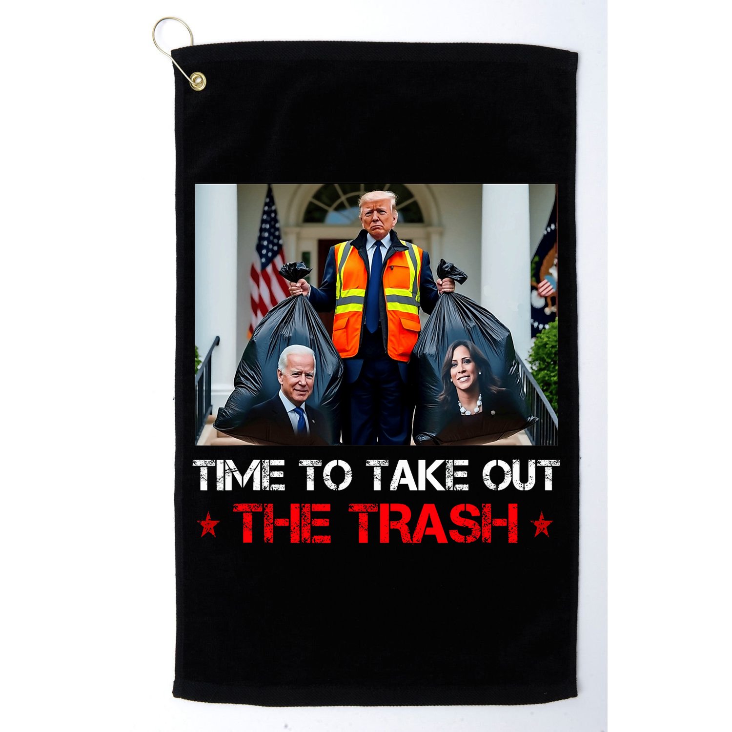 Time To Take Out The Trash Trump Garbage Man Golf Towel