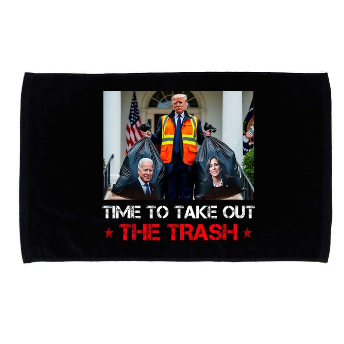 Time To Take Out The Trash Trump Garbage Man Microfiber Hand Towel