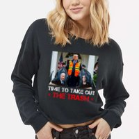 Time To Take Out The Trash Trump Garbage Man Cropped Pullover Crew