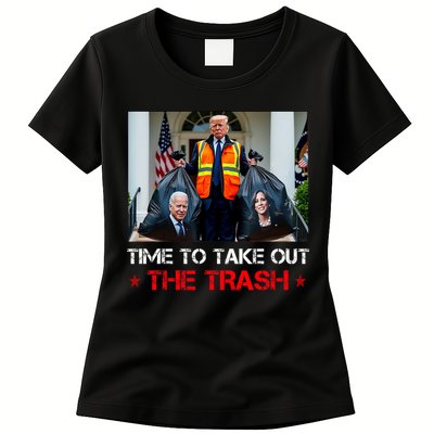 Time To Take Out The Trash Trump Garbage Man Womens T-Shirt