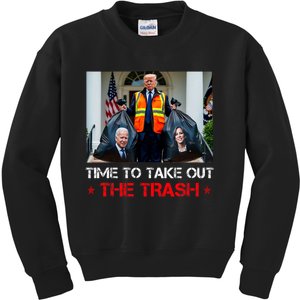 Time To Take Out The Trash Trump Garbage Man Kids Sweatshirt