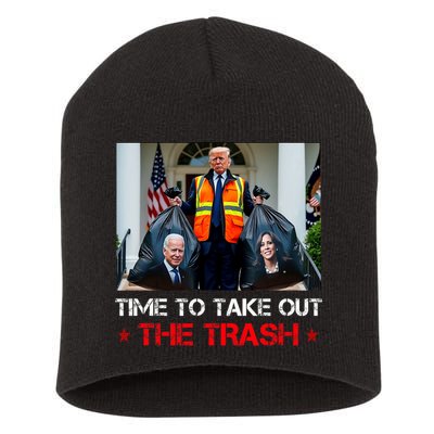 Time To Take Out The Trash Trump Garbage Man Short Acrylic Beanie