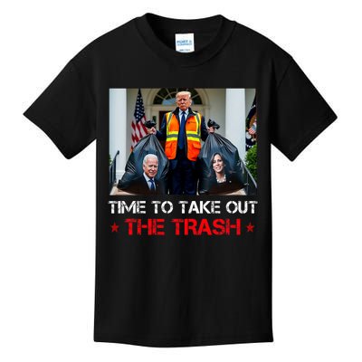 Time To Take Out The Trash Trump Garbage Man Kids T-Shirt