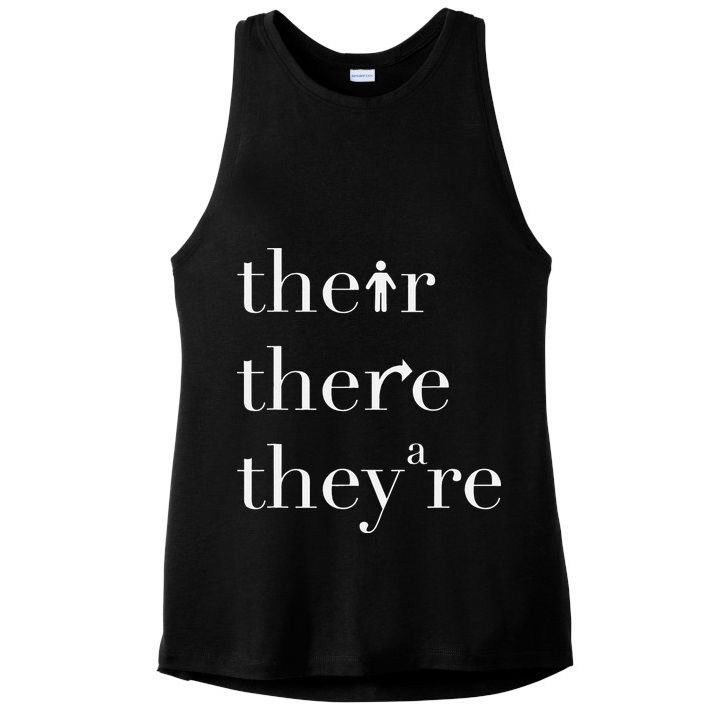 There Their They're English Teacher Funny Grammar Teacher Ladies PosiCharge Tri-Blend Wicking Tank