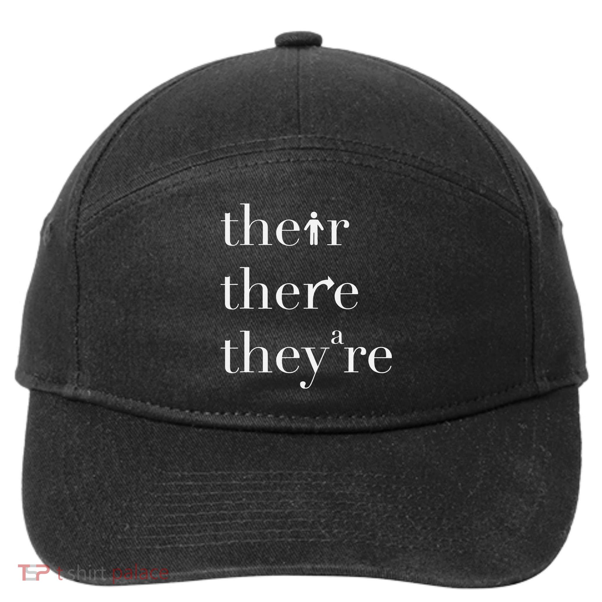 There Their They're English Teacher Funny Grammar Teacher 7-Panel Snapback Hat