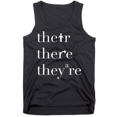 There Their They're English Teacher Funny Grammar Teacher Tank Top
