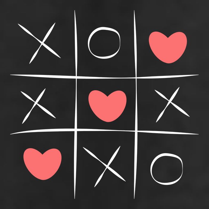 Tic Tac Toe Xoxo Valentines Day Cute 7 Panel Mesh Trucker Snapback Hat
