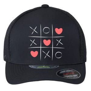 Tic Tac Toe Xoxo Valentines Day Cute Flexfit Unipanel Trucker Cap