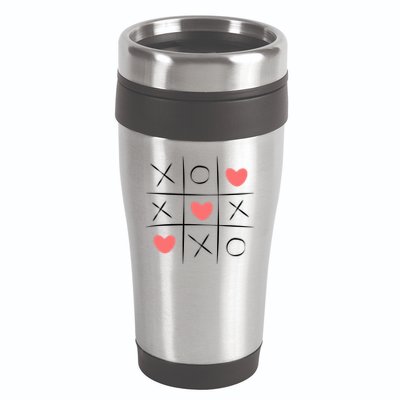 Tic Tac Toe Xoxo Valentines Day Cute 16oz Travel Tumbler