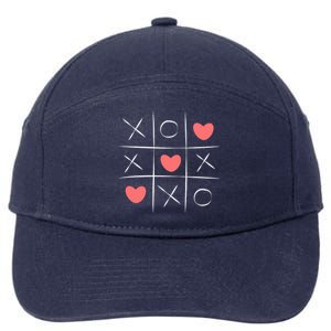 Tic Tac Toe Xoxo Valentines Day Cute 7-Panel Snapback Hat