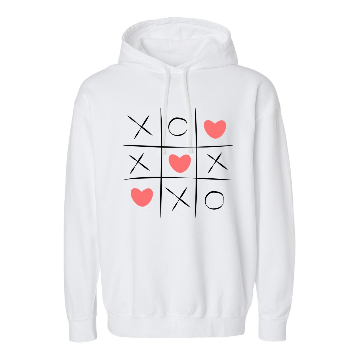 Tic Tac Toe Xoxo Valentines Day Cute Garment-Dyed Fleece Hoodie