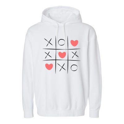 Tic Tac Toe Xoxo Valentines Day Cute Garment-Dyed Fleece Hoodie