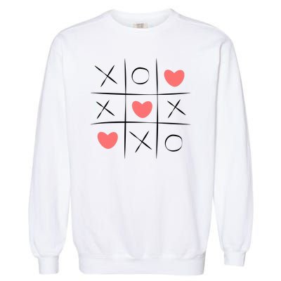 Tic Tac Toe Xoxo Valentines Day Cute Garment-Dyed Sweatshirt