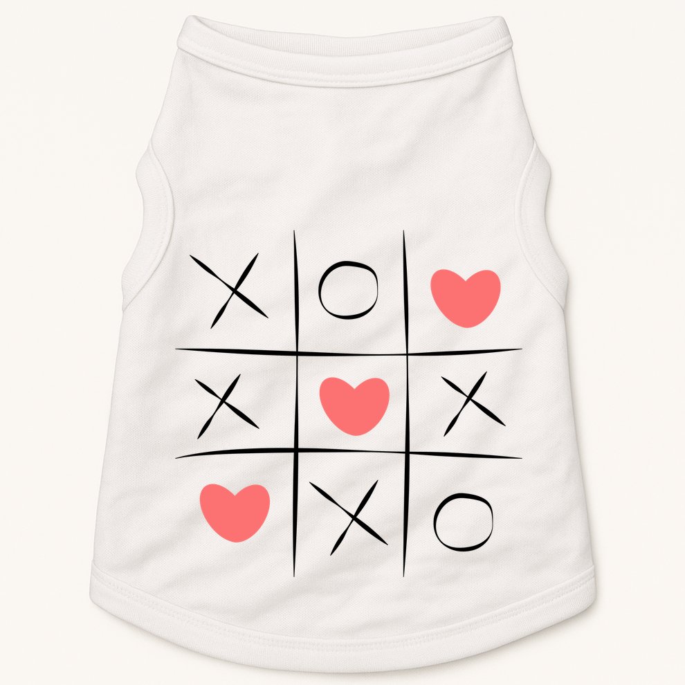 Tic Tac Toe Xoxo Valentines Day Cute Doggie Tank