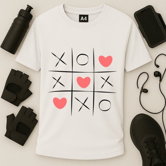 Tic Tac Toe Xoxo Valentines Day Cute Cooling Performance Crew T-Shirt