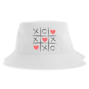 Tic Tac Toe Xoxo Valentines Day Cute Sustainable Bucket Hat